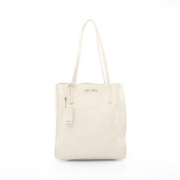 Miu Miu Shoulder Tote Bag leather White Used Women