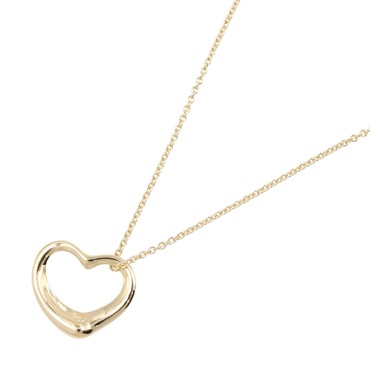 TIFFANY＆CO Open Heart Necklace Pendant 18KYG Yellow Gold Used Women