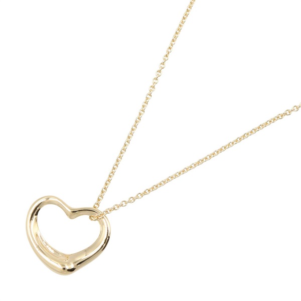 TIFFANY＆CO Open Heart Necklace Pendant 18KYG Yellow Gold Used Women