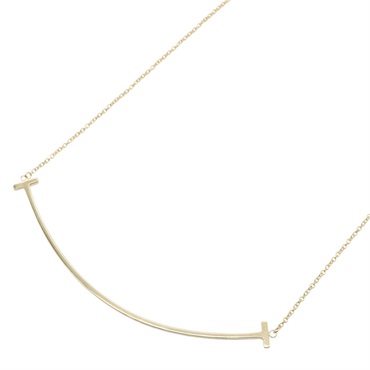 TIFFANY＆CO T Smile Large Necklace Pendant 18KYG Yellow Gold Used Women