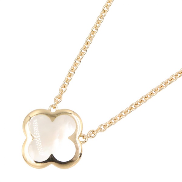 Van Cleef Arpels Pure Alhambra Malachite Mother of Pearl Necklace 18KYG Women