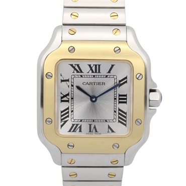 CARTIER Santos de Cartier SM Wrist Watch W2SA0033 Quartz K18YG SS Used Women