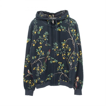 DOLCE GABBANA Bird print Hoodie G9FX4T cotton Navy Multicolor #48 Used mens