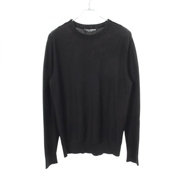 DOLCE GABBANA Shoulder button knit GZ571T silk cotton Black #50 Used mens