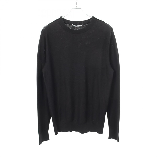 DOLCE GABBANA Shoulder button knit GZ571T silk cotton Black #50 Used mens