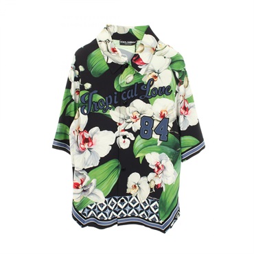 DOLCE GABBANA Tropical print floral Shirt Top G9OY9Z Rayon polyester Used #S