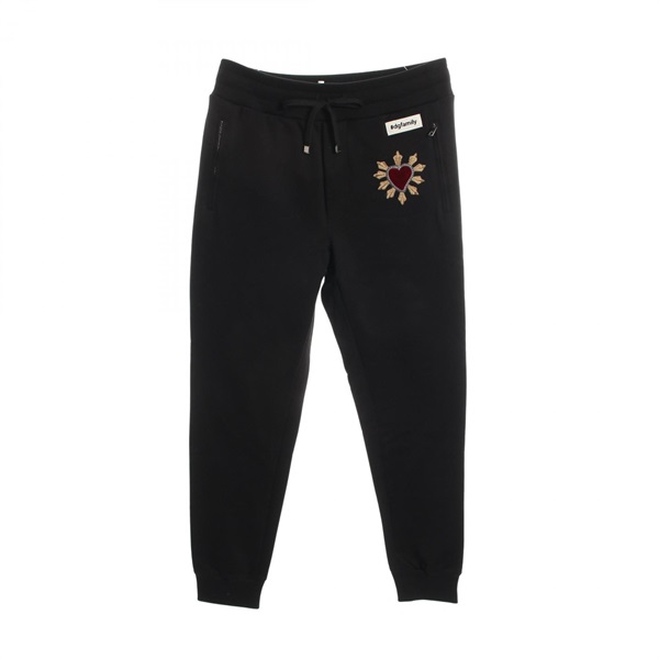 DOLCE GABBANA Heart emblem Pants GY7PAZ cotton Black #48 Used mens