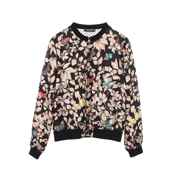 DOLCE GABBANA Padding Blouson Jacket Silk Black Beige Multicolor Used mens #48
