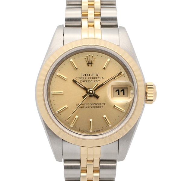 ROLEX Datejust No.98 Wrist Watch 69173 Automatic 18KYG Yellow Gold SS Used Women