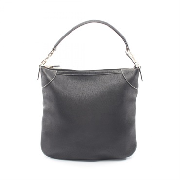 Salvatore Ferragamo Gancini Shoulder Bag 21 4374 Leather Black Used Women