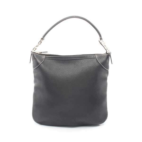 Salvatore Ferragamo Gancini Shoulder Bag 21 4374 Leather Black Used Women