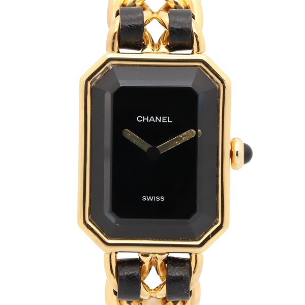 CHANEL Premiere S Wrist Watch H0001 Quartz Gold Plated leather Used Women CC