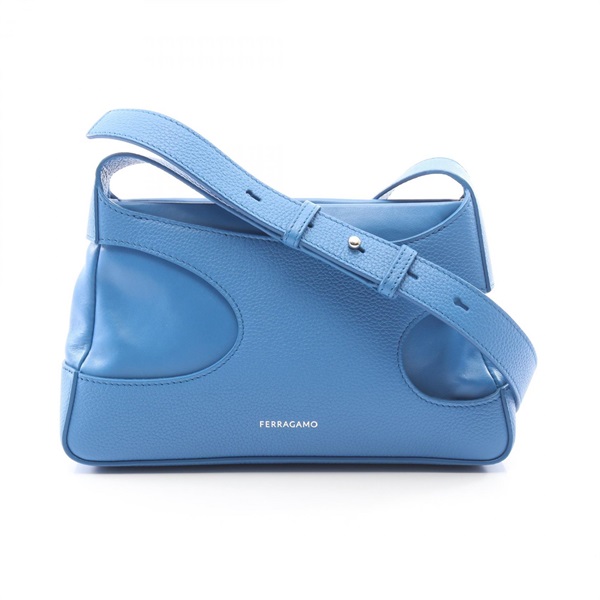 Salvatore Ferragamo cut out Crossbody Shoulder Bag 214956 leather Blue Used