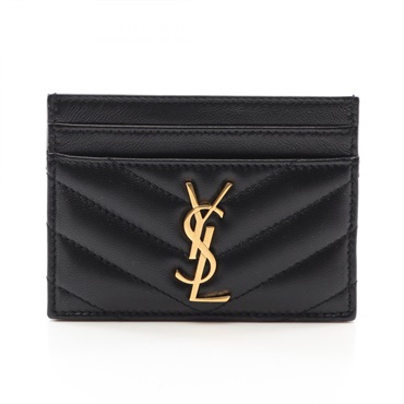 SAINT LAURENT PARIS YSL Monogram Card Case 423291AAA441000 leather Black NEW