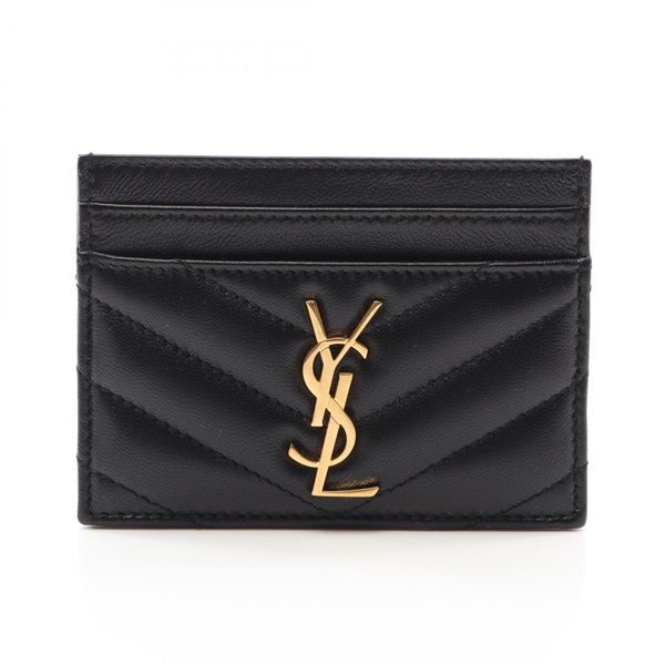 SAINT LAURENT PARIS YSL Monogram Card Case 423291AAA441000 leather Black NEW