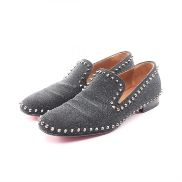 Christian Louboutin Spike studs Slip-on Shoes #42 1/2 Fabric Black Used mens