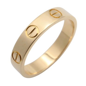 CARTIER Mini Love Ring 18KYG Yellow Gold Used Women US size #4.75 #49
