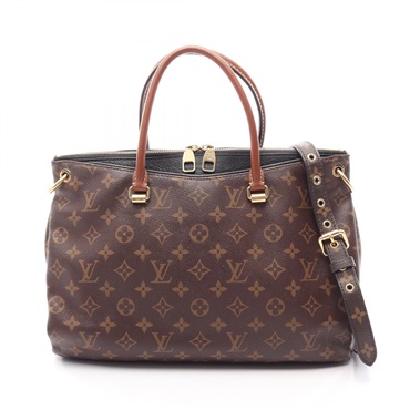 LOUIS VUITTON Pallas Shoulder Handbag M41064 Monogram canvas leather Black Used