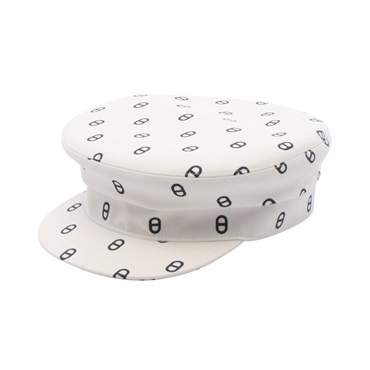 HERMES Chaine dancre newsboy cap casquette 57cm canvas White Used Women
