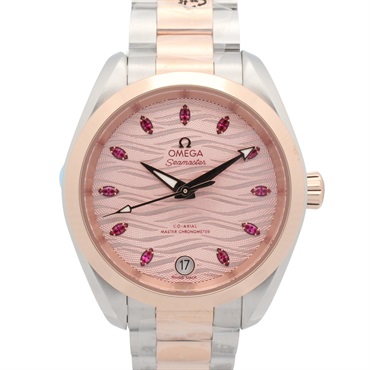OMEGA Seamaster Aqua Terra Ruby Wrist Watch Automatic 18KPG Gold SS NEW women