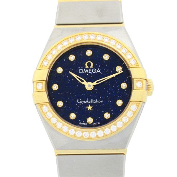 OMEGA Constellation Diamond Wrist Watch Quartz 18KYG Gold SS NEW Women