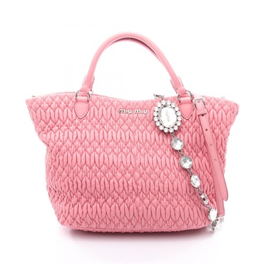 Miu Miu Matelasse Crystal shoulder crossbody Handbag leather Pink Used Women