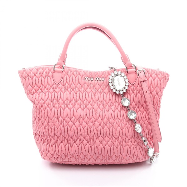 Miu Miu Matelasse Crystal shoulder crossbody Handbag leather Pink Used Women