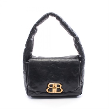 BALENCIAGA Monaco Sling Shoulder Handbag 787896 leather Black GHW Used Women