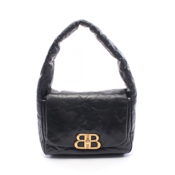 BALENCIAGA Monaco Sling Shoulder Handbag 787896 leather Black GHW Used Women