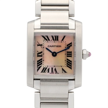 CARTIER Tank francaise SM Wrist Watch W51028Q3 Quartz Stainless Steel Used Women