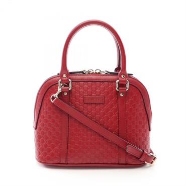 GUCCI Micro Guccishima Shoulder Crossbody Handbag 449654 leather Red Used Women