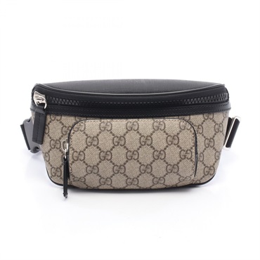 GUCCI GG Supreme Belt Waist Bum Bag 779877 canvas leather Beige Brown Black Used