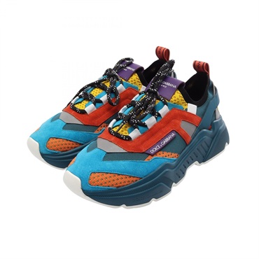 DOLCE GABBANA Day Master Sneakers Shoes #41 leather Suede Fabric Multicolor