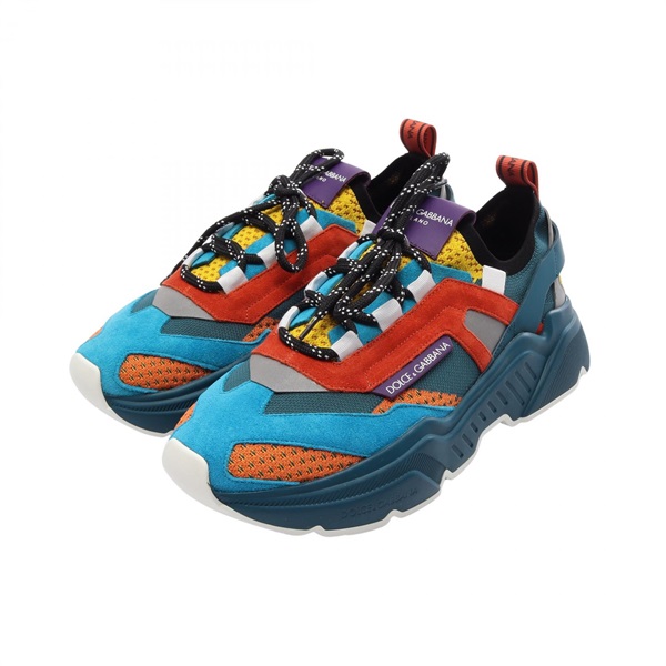 DOLCE GABBANA Day Master Sneakers Shoes #41 leather Suede Fabric Multicolor