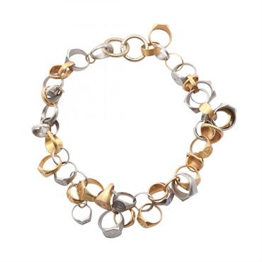 Sacai RING CHAIN NECLACE Gold Plated GHW SHW Used unisex