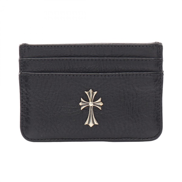 CHROME HEARTS CH cross Card Case holder leather Black Used mens