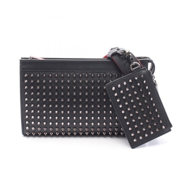 Christian Louboutin FUNKY Crossbody Shoulder Bag 3255031B078 leather Black NEW