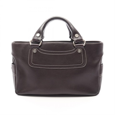 CELINE Boogie Square Tote Handbag leather Brown Used Women
