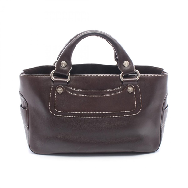 CELINE Boogie Square Tote Handbag 134023 leather Brown Used Women