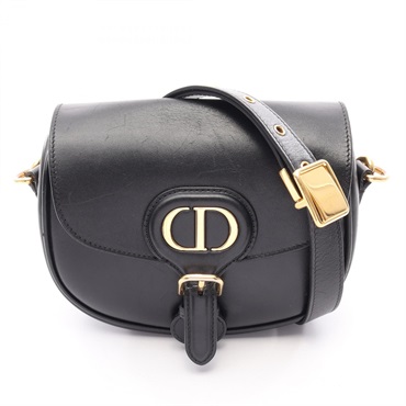 Christian Dior BOBBY Small Shoulder Bag M9317UMOL leather Black Used Women