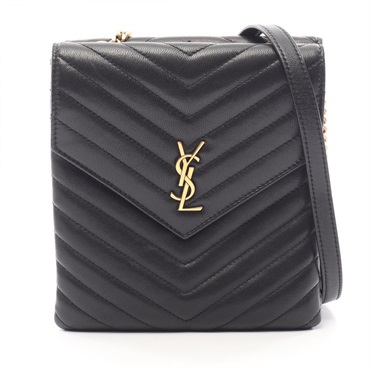 SAINT LAURENT PARIS YSL logo Crossbody Shoulder Bag 5672718 leather Black Used