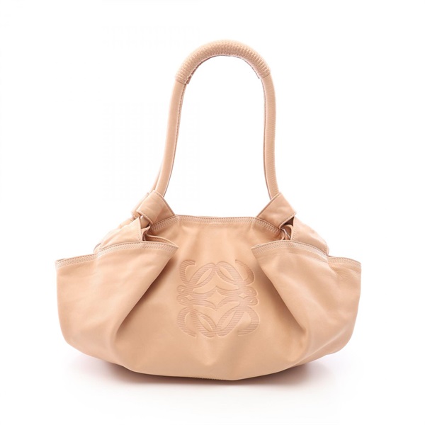 LOEWE Anagram Nappa Aire Handbag leather Beige Used Women