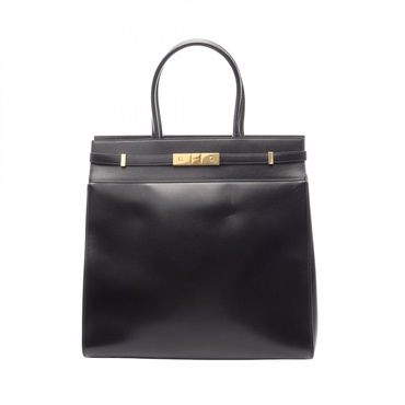 SAINT LAURENT PARIS Manhattan Hand Tote Bag leather Black Used Women GHW