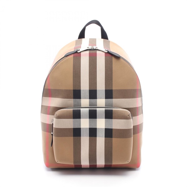 BURBERRY JEFF Check Rucksack Backpack 8084550 canvas leather Beige Black Used