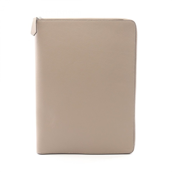 FENDI Business Clutch Bag 7N0167 leather Beige Used unisex