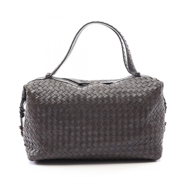 BOTTEGA VENETA Intrecciato Handbag leather Black Used unisex