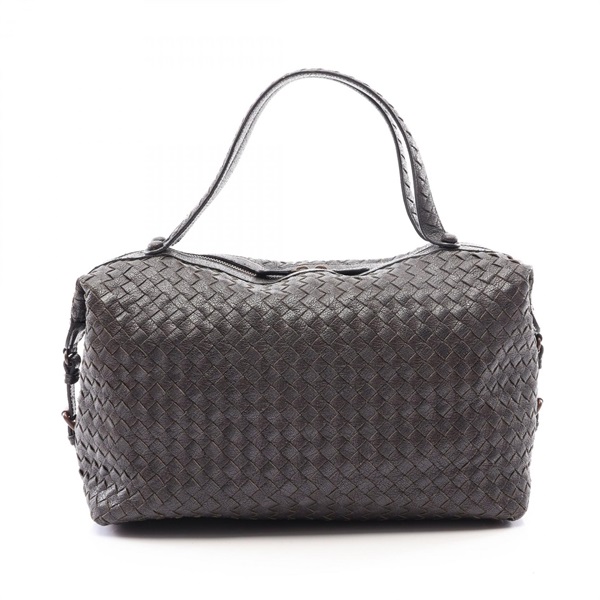 BOTTEGA VENETA Intrecciato Handbag leather Black Used unisex