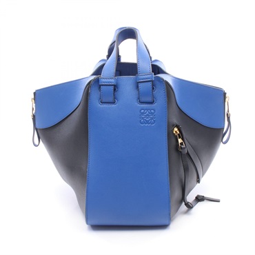 LOEWE HAMMOCK SMALL Handbag leather Blue Black Used Women