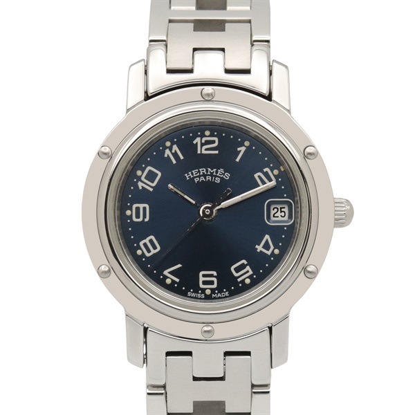 HERMES Clipper Wrist Watch CL4.210 Quartz Stainless Steel Used Women
