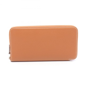 HERMES Azap long silkin Around long wallet purse Y Epsom leather Gold Used SHW
